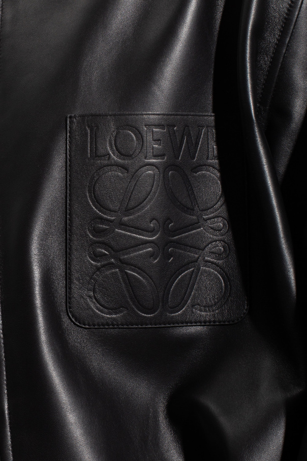 LOEWE ウールカシミヤレザーパッチジャケット ダークネイビー 48 LOEWE ウールカシミヤレザーパッチジャケット ダークネイビー 48